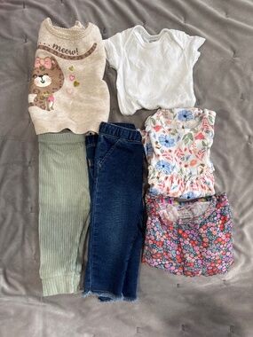 Baby girl clothes tops, bottoms, bodysuits size 6-9 Months